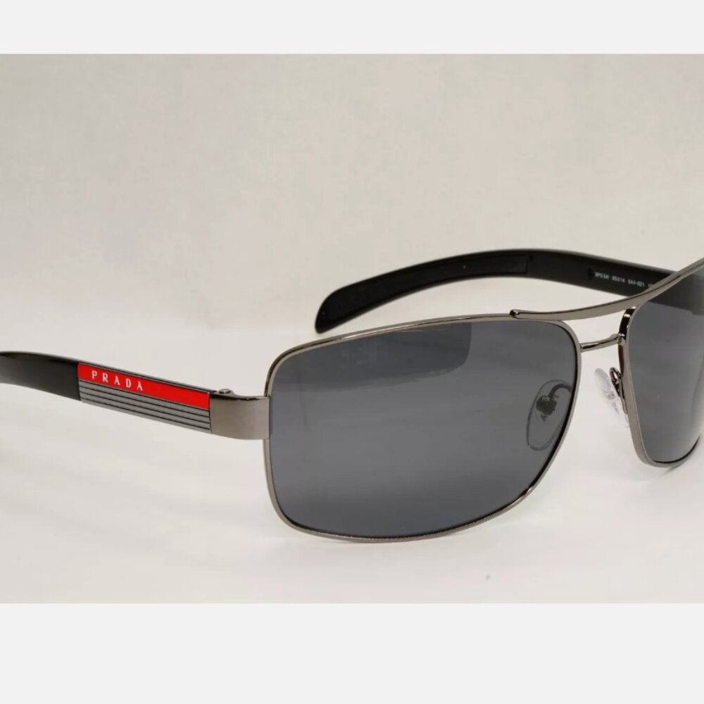 Prada Polarized Gunmetal Black 65mm Sunglasses - Picture 5 of 8
